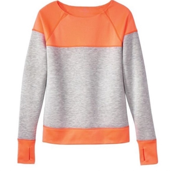 Athleta Fuse Colorblock Sweatshirt Orange XS - Picture 1 of 6